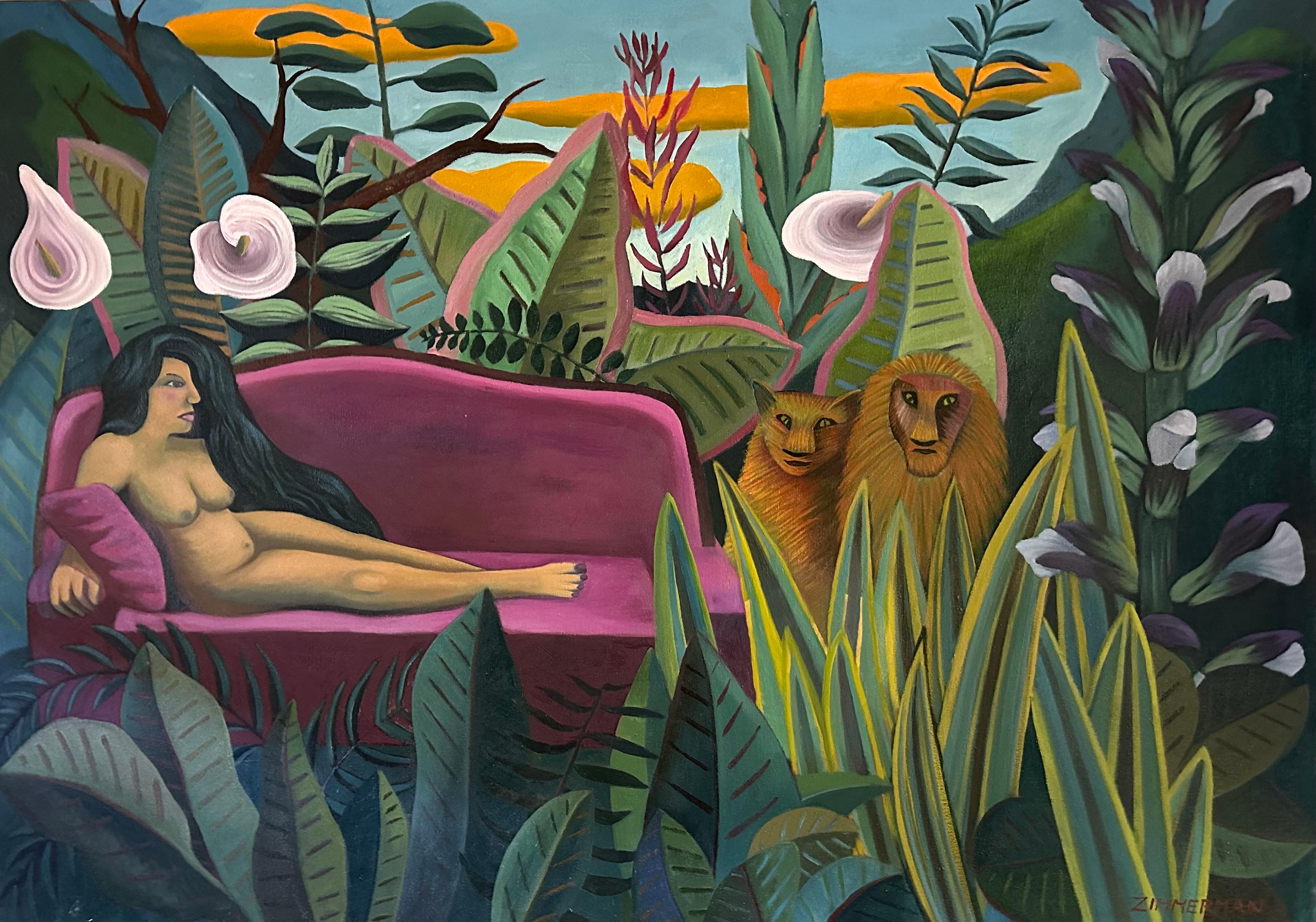 Omaggio a Rousseau - Pittura di nudo - Arte contemporanea Di Marc Zimmerman