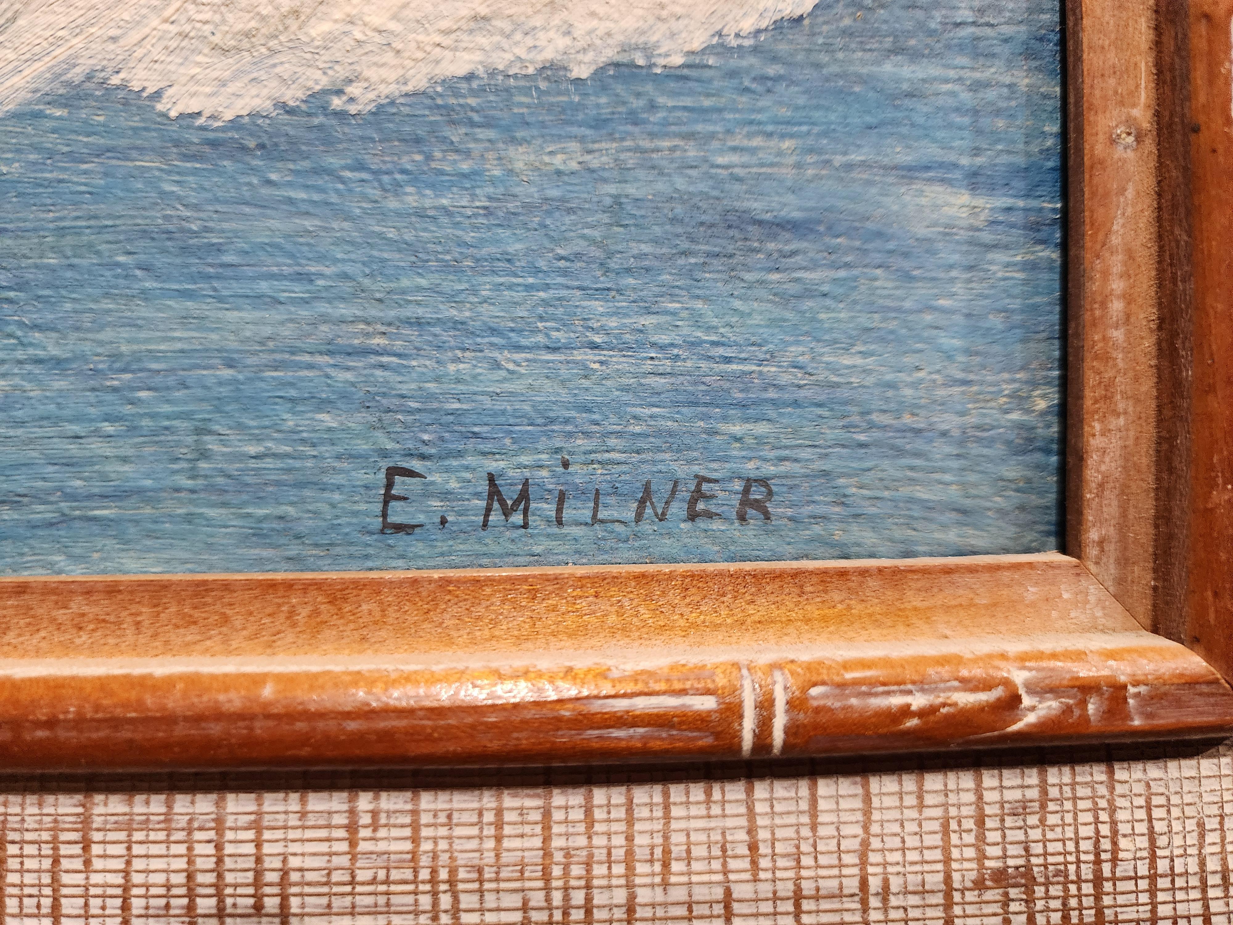 Lo scrivo per divertimento. Di tanto in tanto, trovo strani dipinti di artisti sconosciuti con facce strane o proporzioni sbagliate. 
Devo elencarne altri? Invia un messaggio. 

E. Milner (Americano, 20° secolo)

Firmato: E. Milner (in basso a