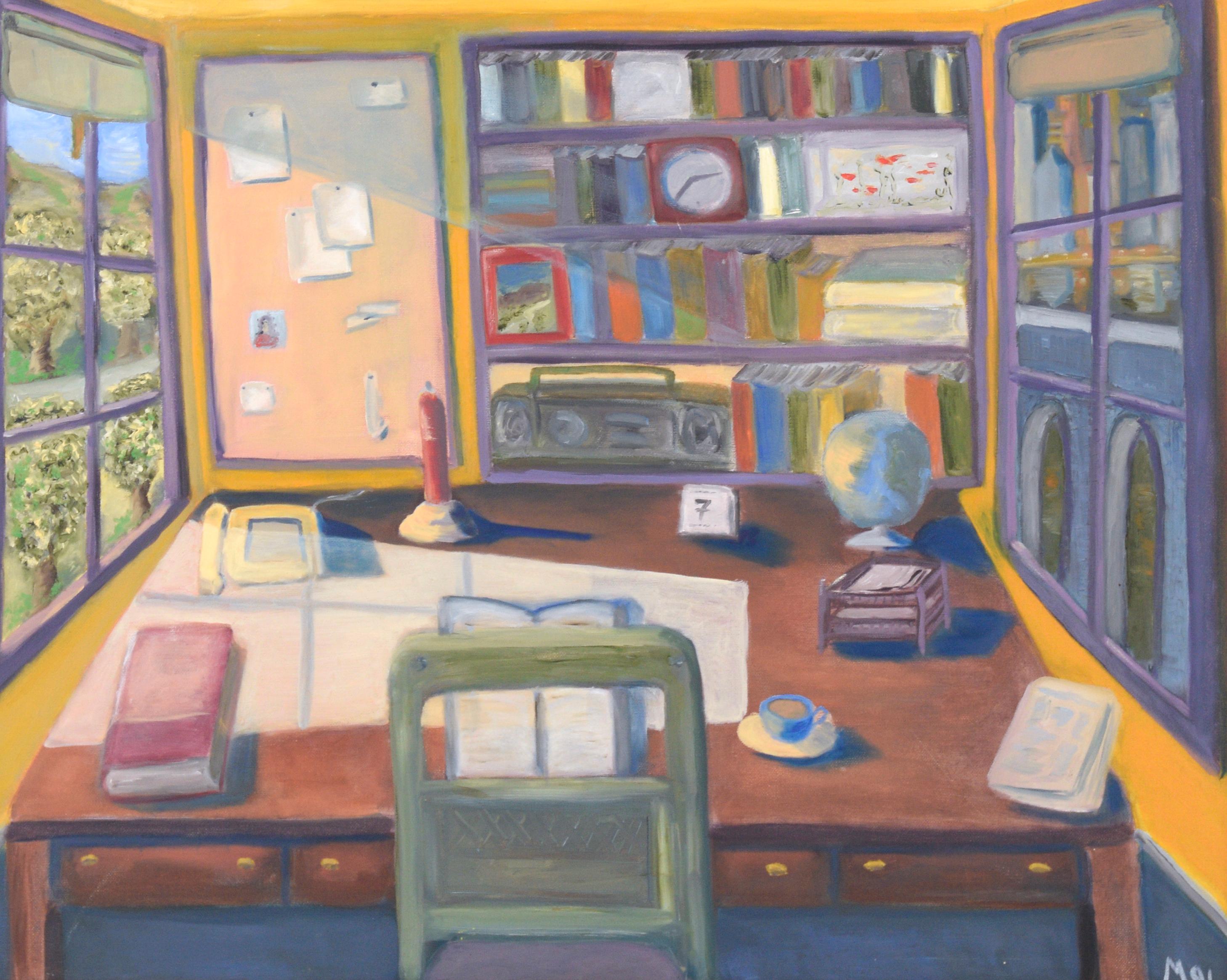 Home Office Interior - Painting by Unknown