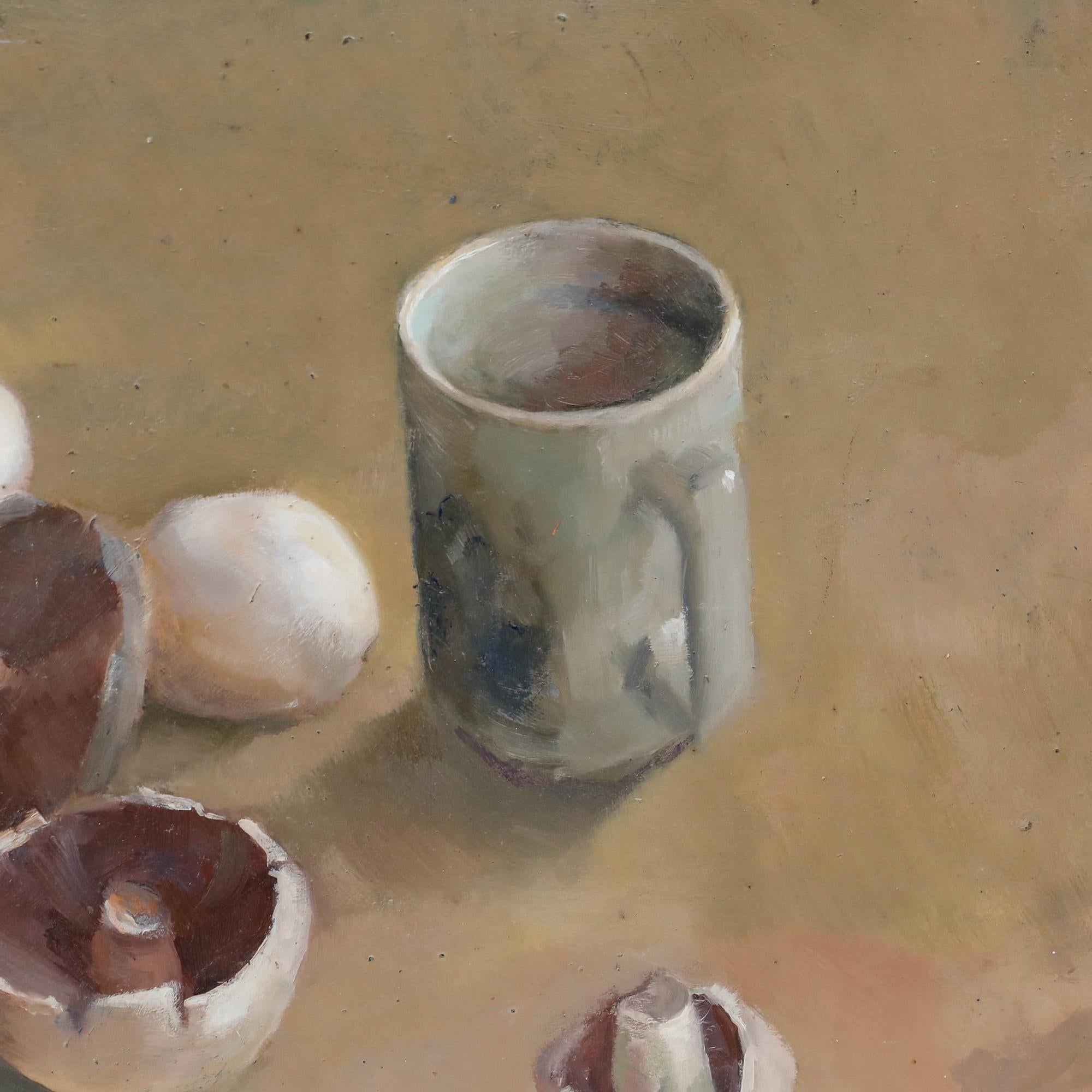 Horner - Mitte 20. Jahrhundert Öl, Pilze und Tee im Angebot 1