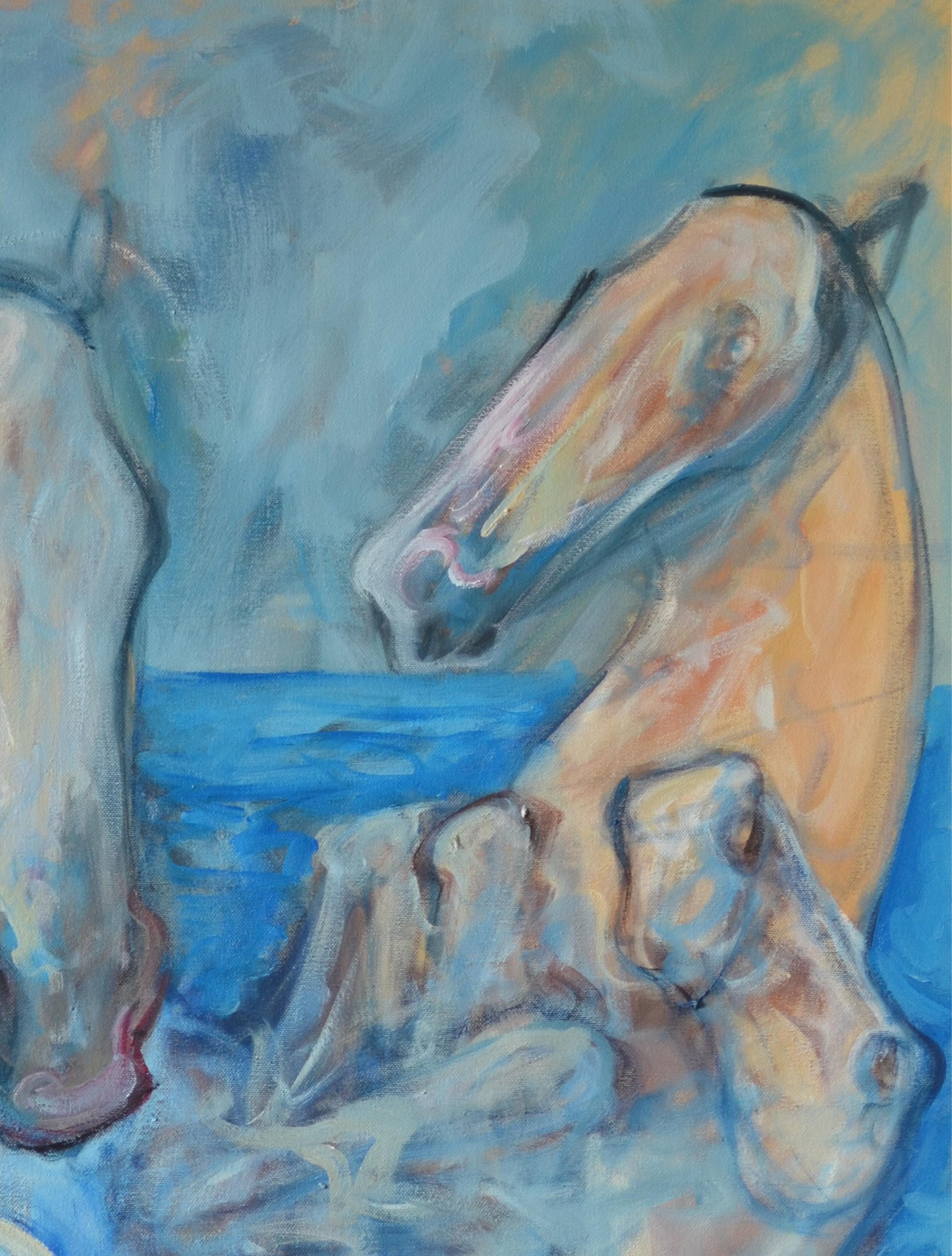 Horse Abstract Oil on Canvas Painting, Titled 