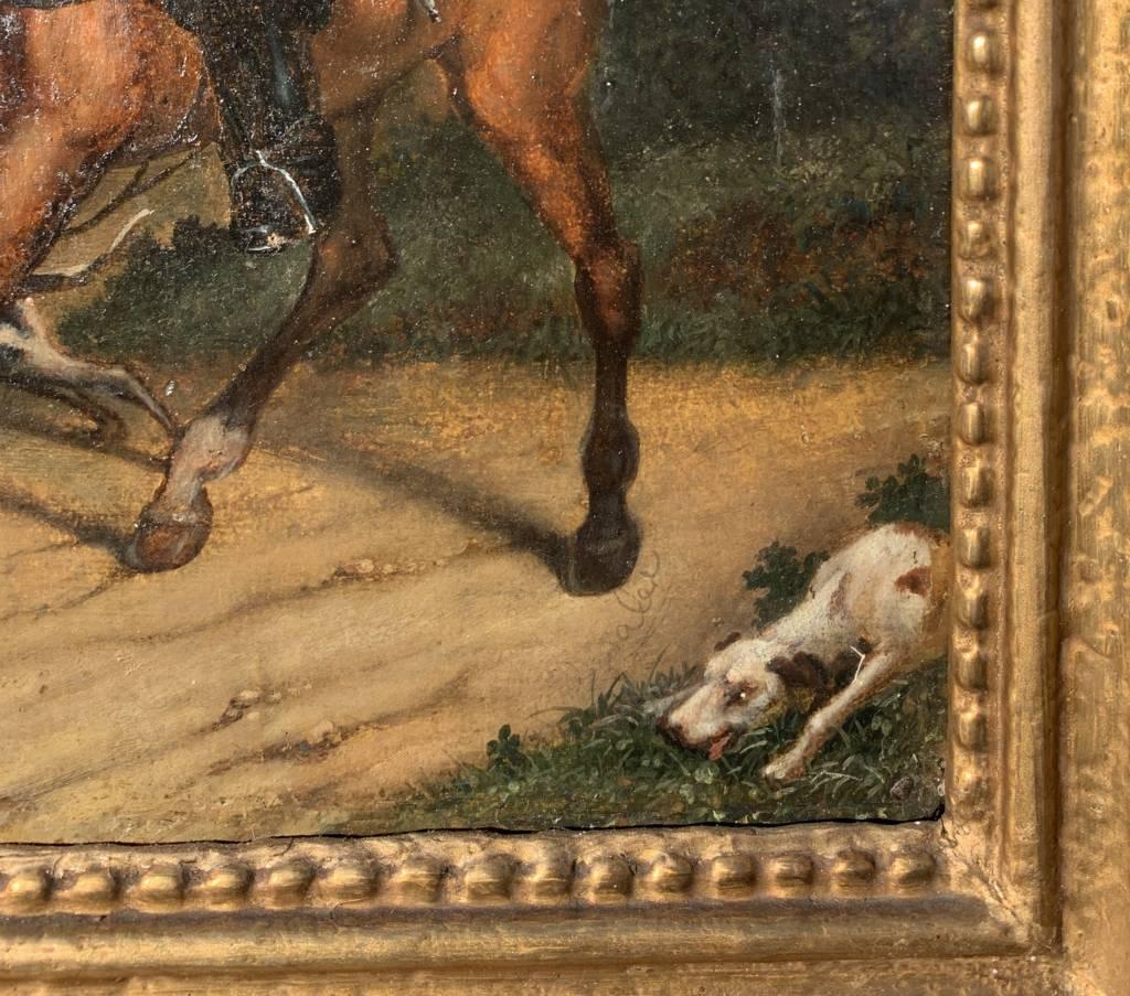 Britischer Maler mit Pferd – Figurenmalerei des 19. Jahrhunderts – Jagd Ritter  im Angebot 2