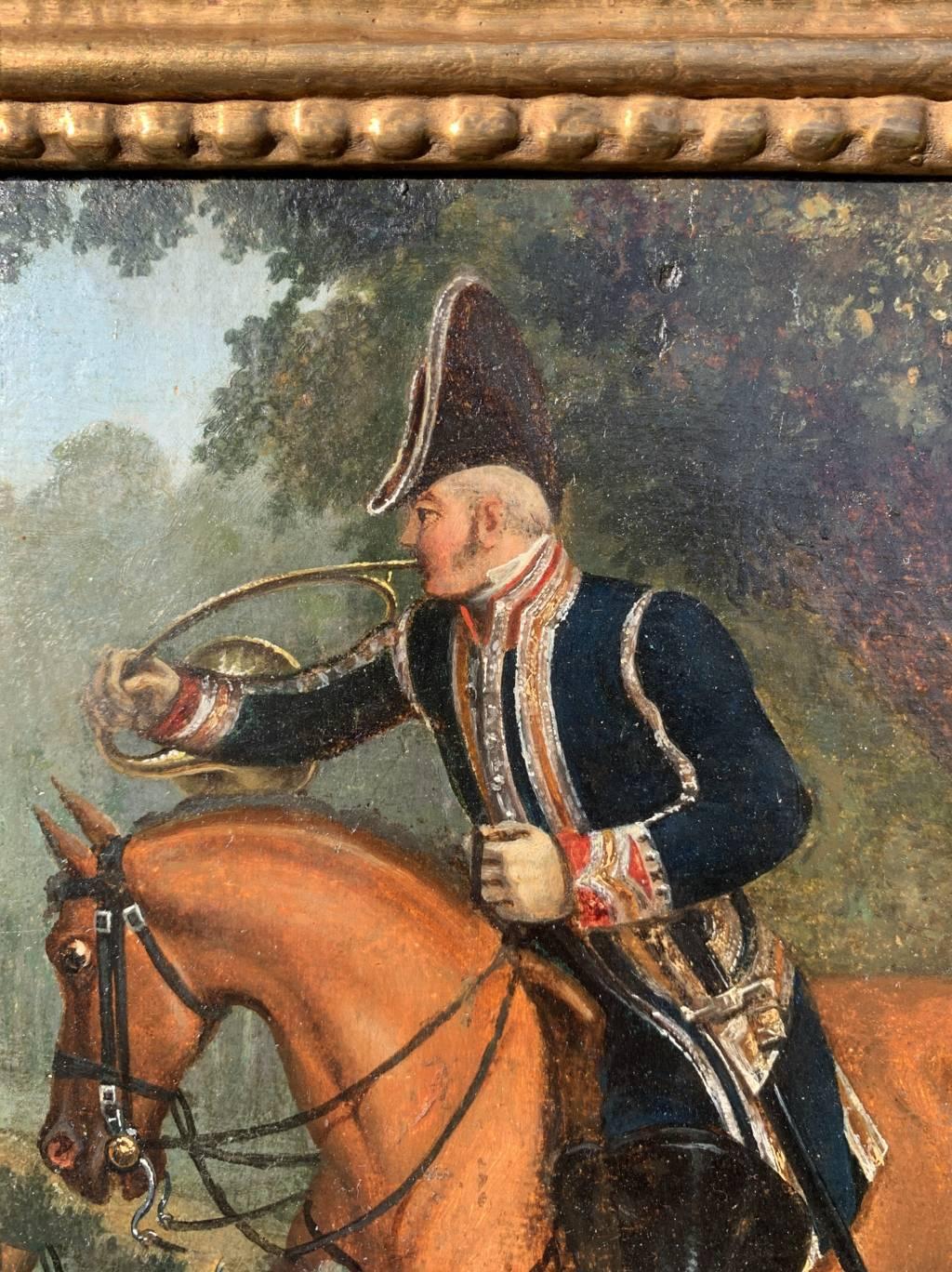 Horse British painter - 19th century figure painting - Hunting knight  For Sale 3