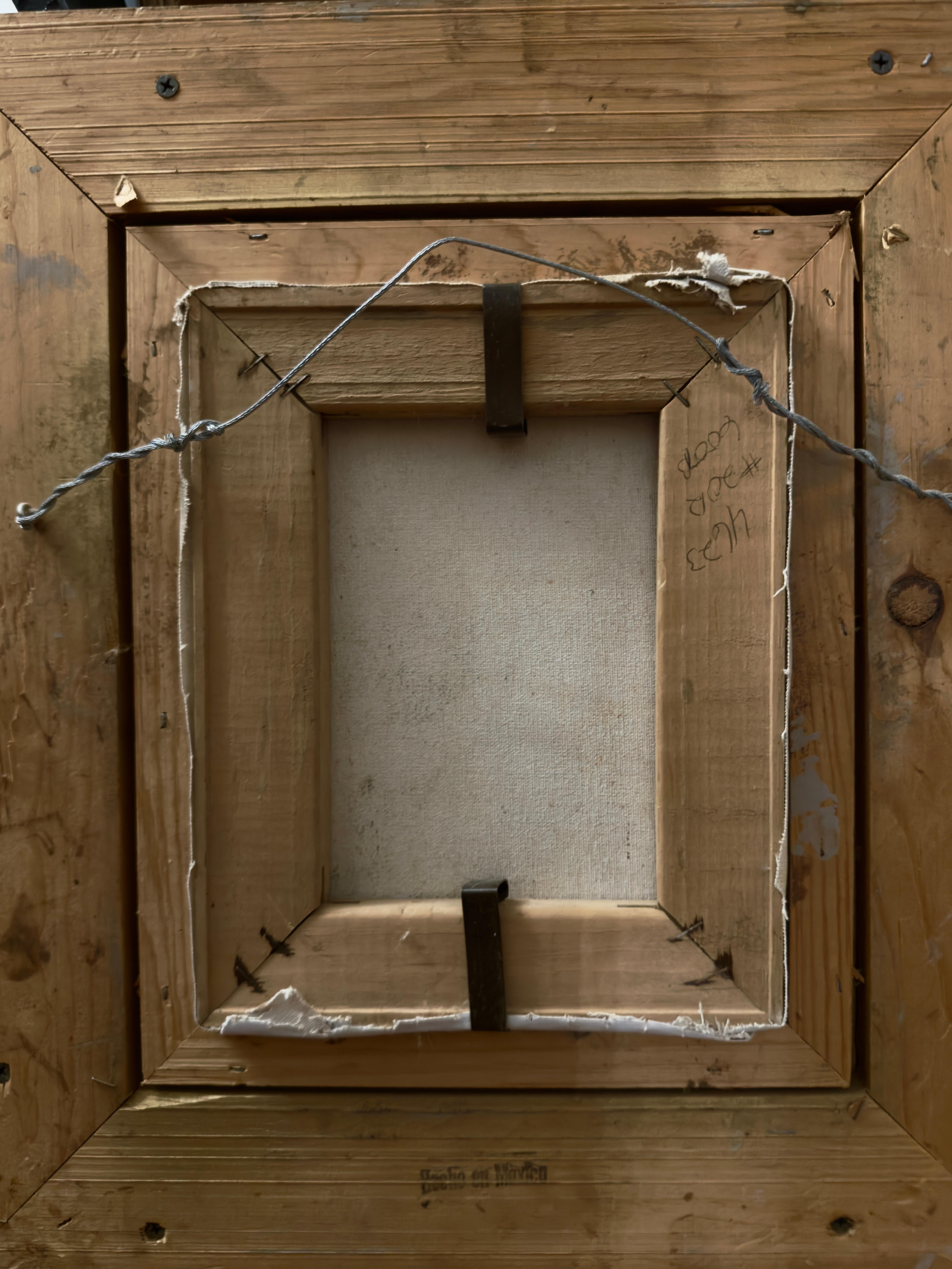 Horse in Stall Greeting Three Dogs 20th century im Angebot 4