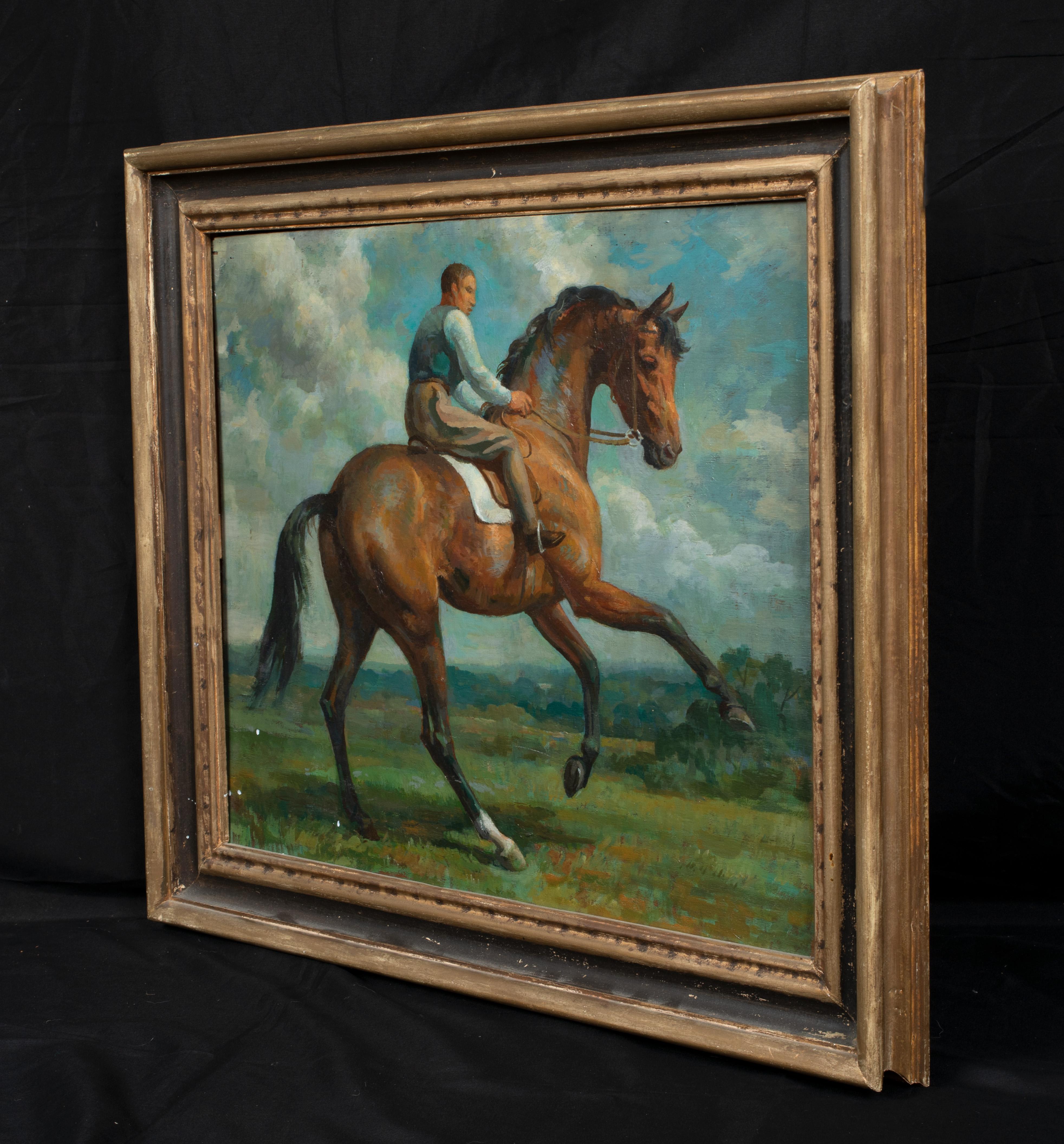 Horse & Jockey, early 20th Century 

by Lionel ELLIS (1903-1988)

Fine early 20th century portrait of a jockey and horse in an open landscape, oil on panel. Good quality and condition example of the Ellis's work, framed and inscribed
