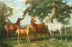 Horses By An Oak Tree, early 20th Century 