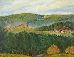 House in the Forest, Mid-Century German Landscape with Trees, 1937