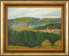 Vintage House in the Forest, Mid-Century German Landscape with Trees, 1937