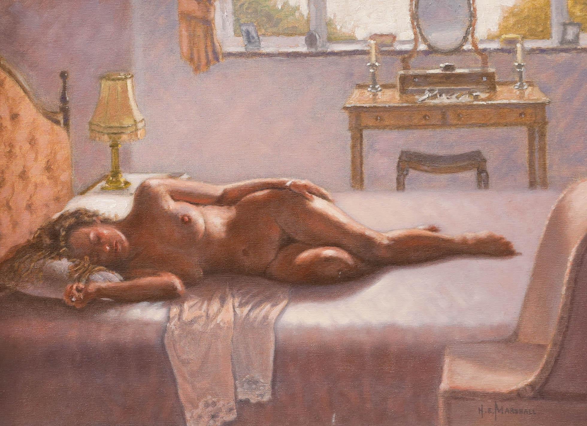 Hubert E. Marshall (b.1920) - 20th Century Oil, Model Resting - Painting by Unknown