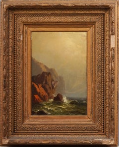 Hudson River School Coastal Seascape Framed Grand Manan Seascape Oil Painting