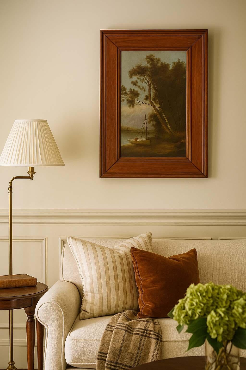 Hudson River School Original Amerikanisches Ölgemälde Cano Gerahmte Bäume 19.C. im Angebot 2