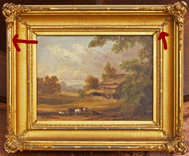 Hudson River School Painting in Original Gilt Frame For Sale 4
