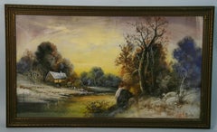 Hudson River School Pastel Landscape