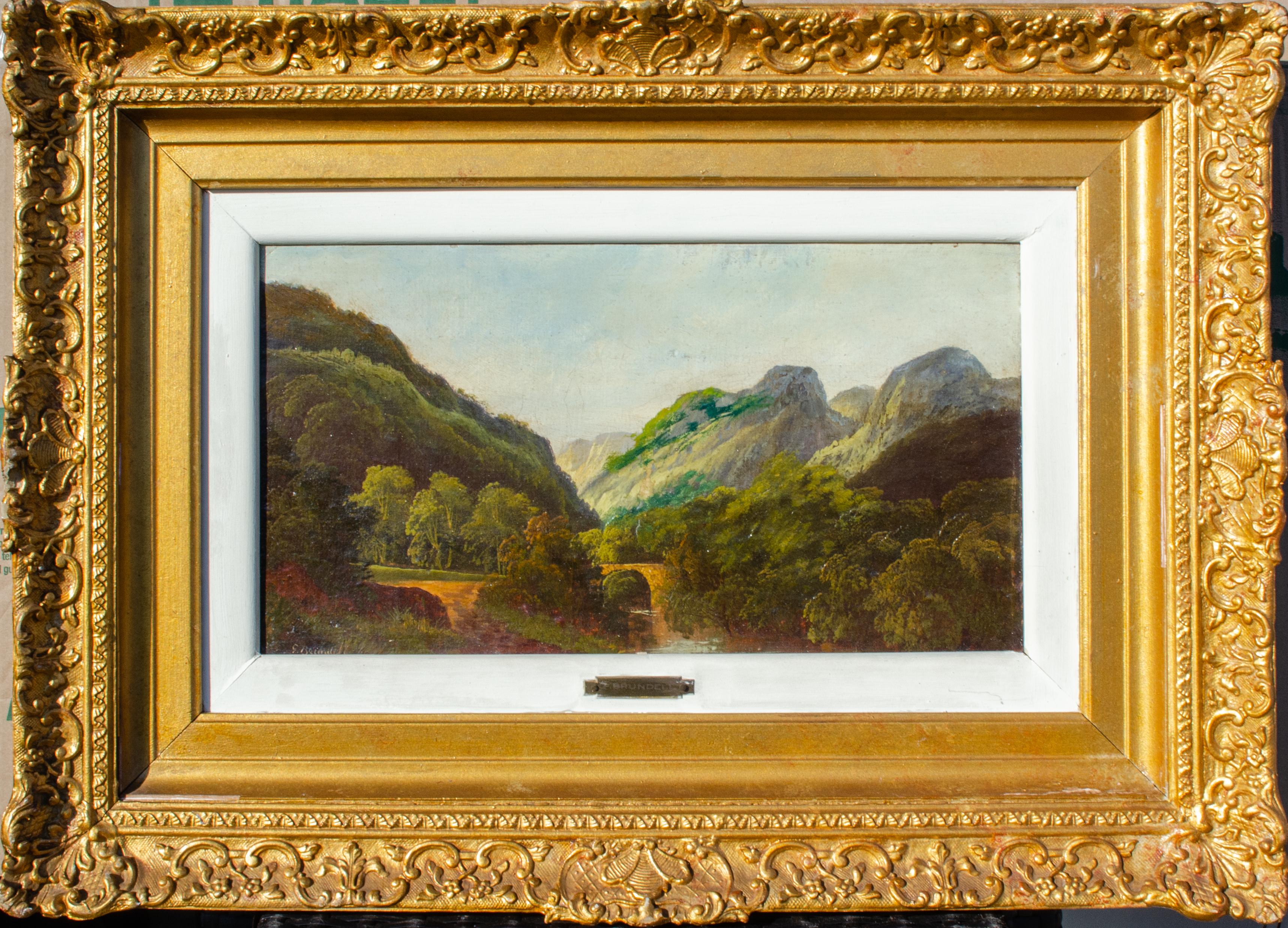 Gemälde im Stil der Hudson River School, signiert Brundell – Painting von Unknown