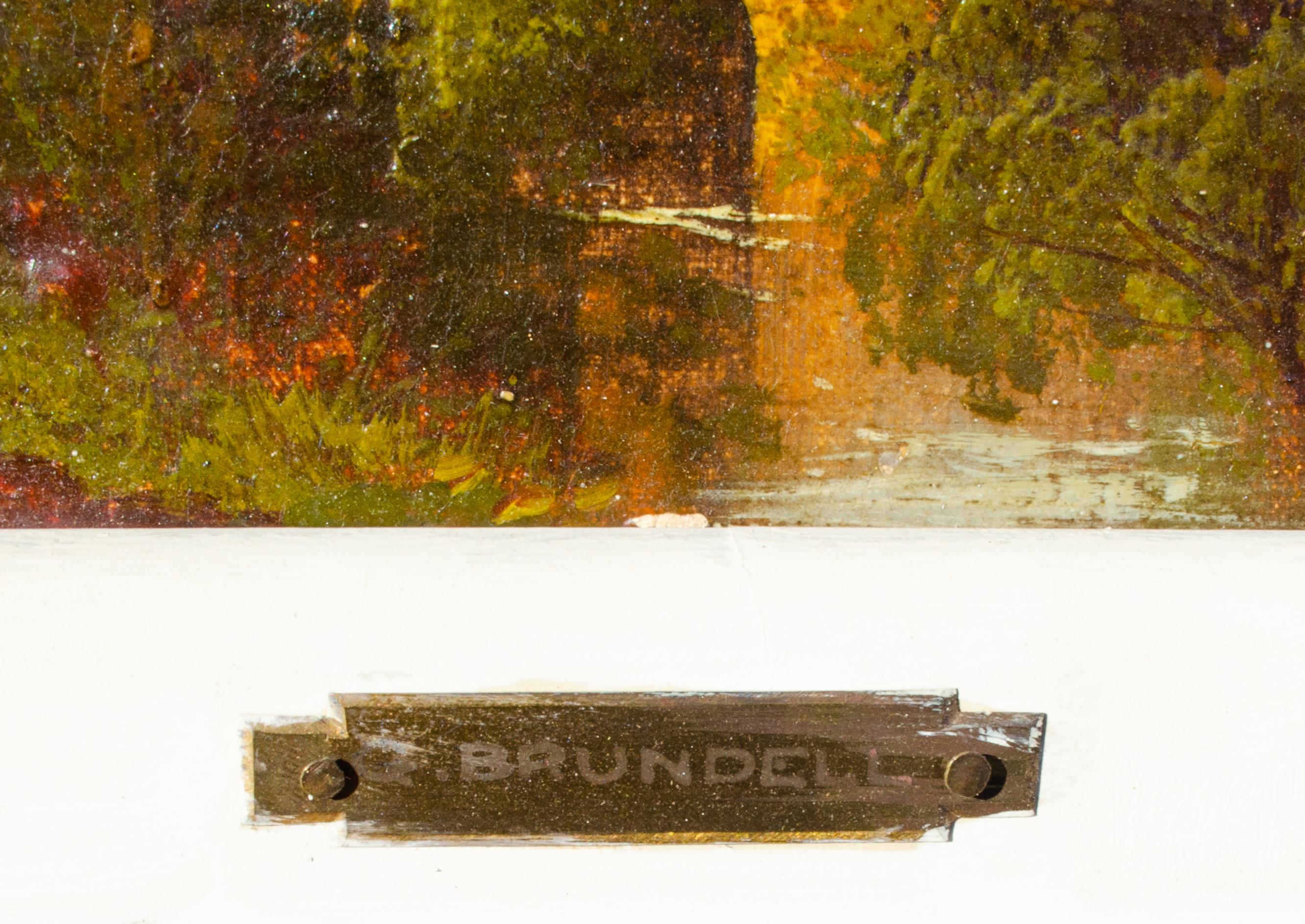 Hudson River School Style Painting, Signed Brundell For Sale 2