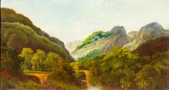 Antique Hudson River School Style Painting, Signed Brundell