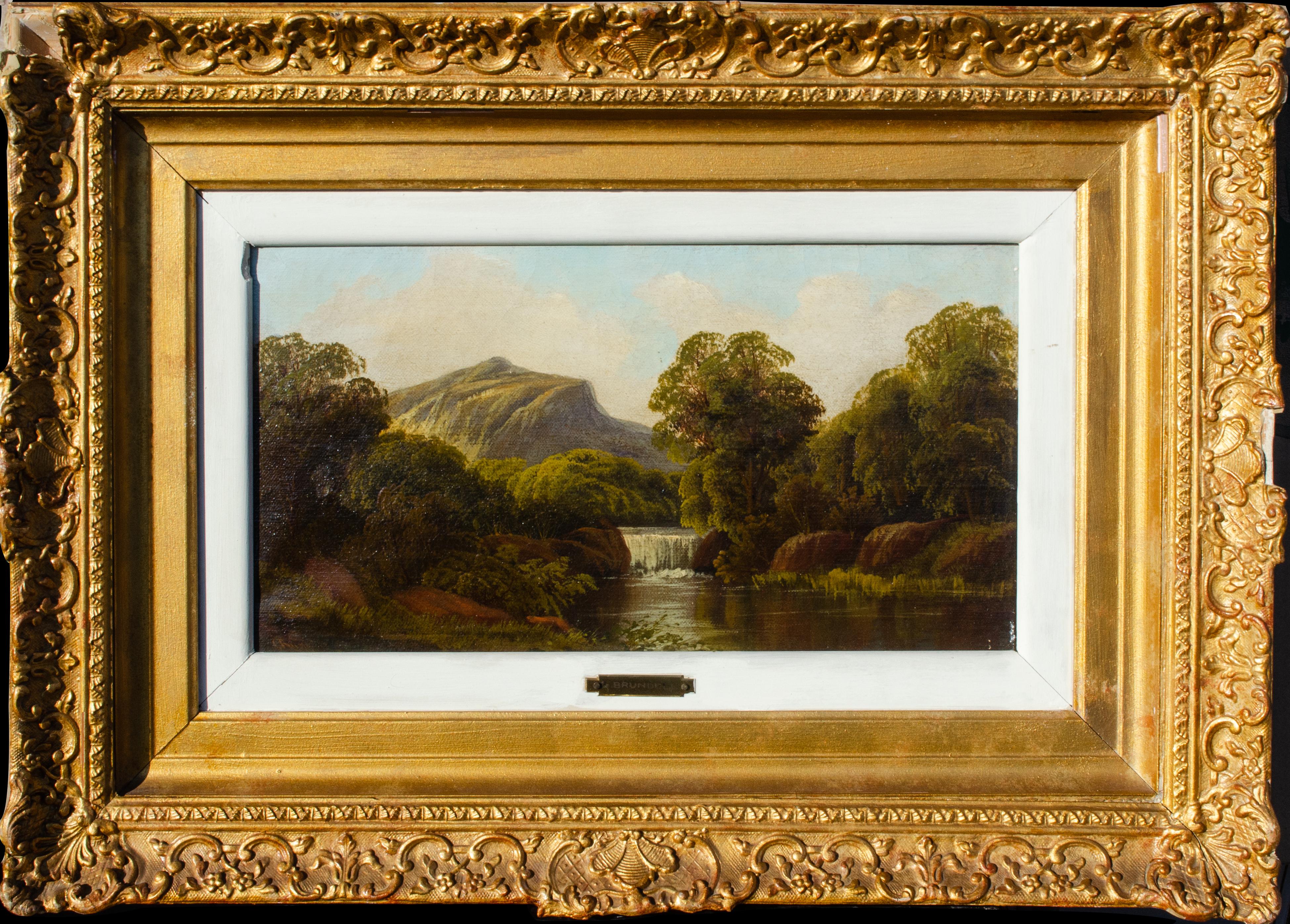 Unknown Figurative Painting - Hudson River School Style Painting, Signed Brundell