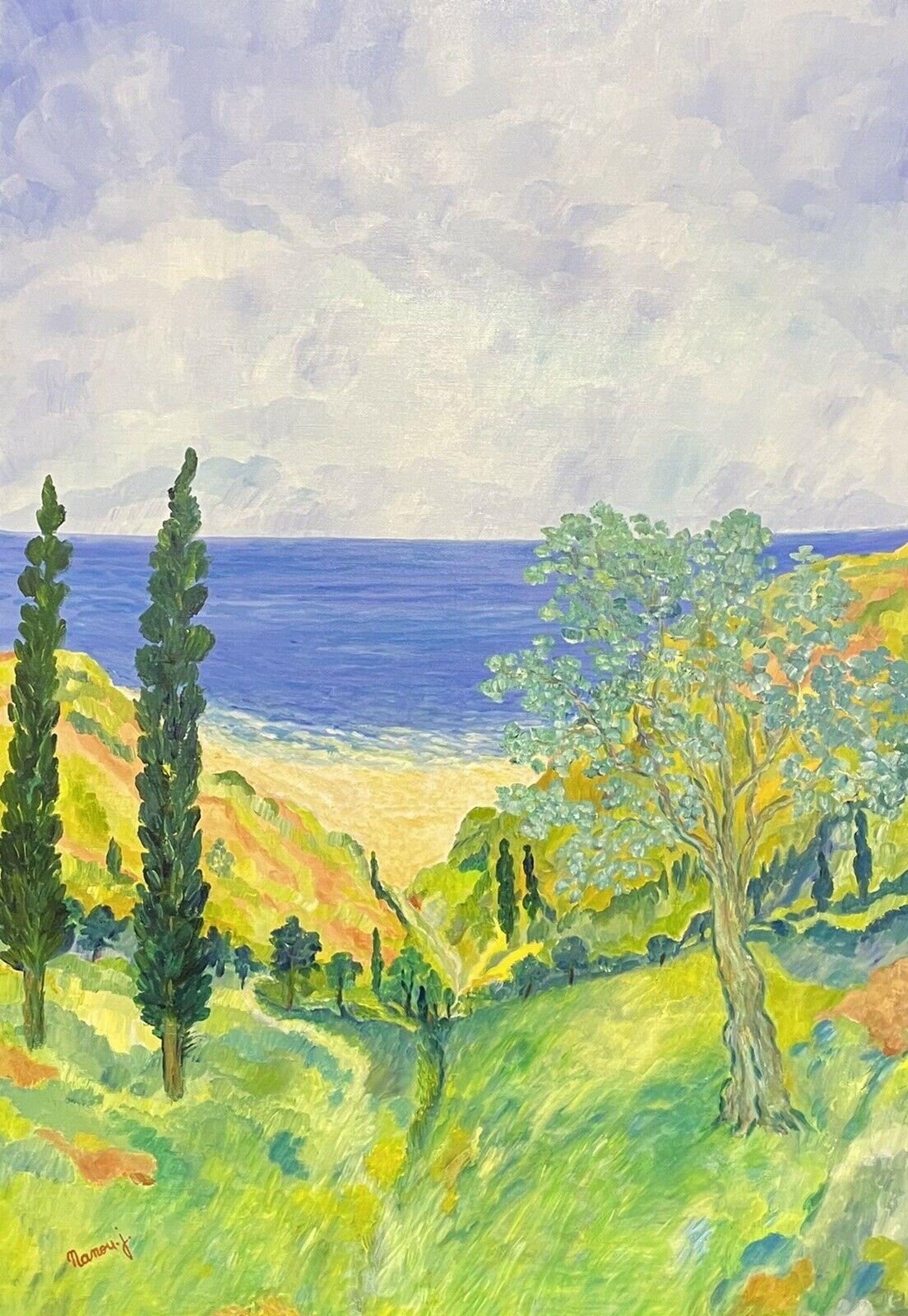 Unknown Still-Life Painting - HUGE 20TH CENTURY FRENCH IMPRESSIONIST SIGNED OIL - COTE D'AZUR PROVENCE VIEWS