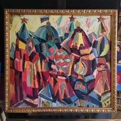 Huge Colourful Expressionist Abstract Signed Oil Painting