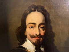 HUGE EARLY 19th CENTURY OIL PAINTING - PORTRAIT KING CHARLES 1ST