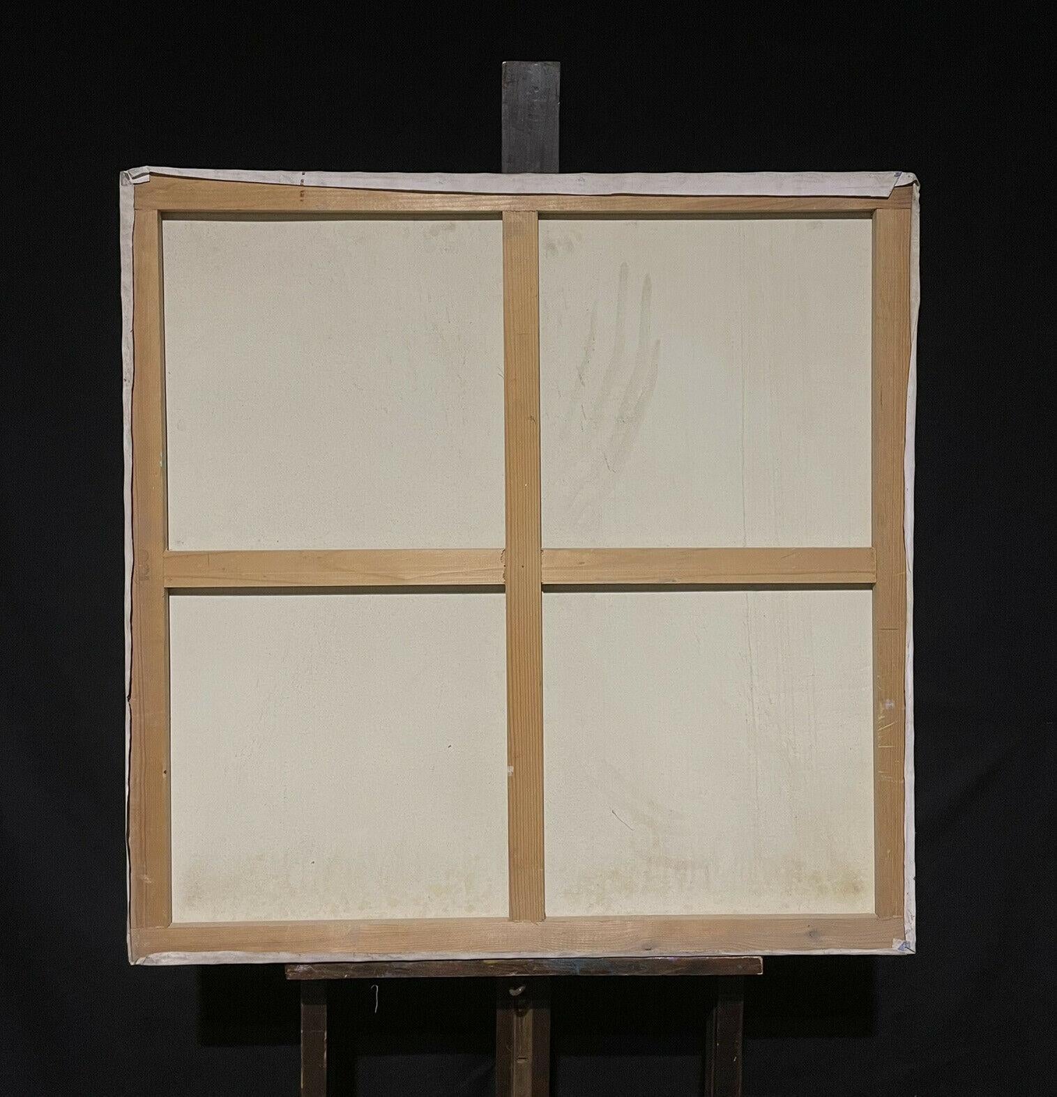 Artist/ School: French School, circa 1970's-1980's

Title: Abstract/ Expressionist composition

Medium: oil painting on canvas, unframed

Size:  painting: 39.25 x 39.25 inches

Provenance: private collection, France

Condition: The painting is in