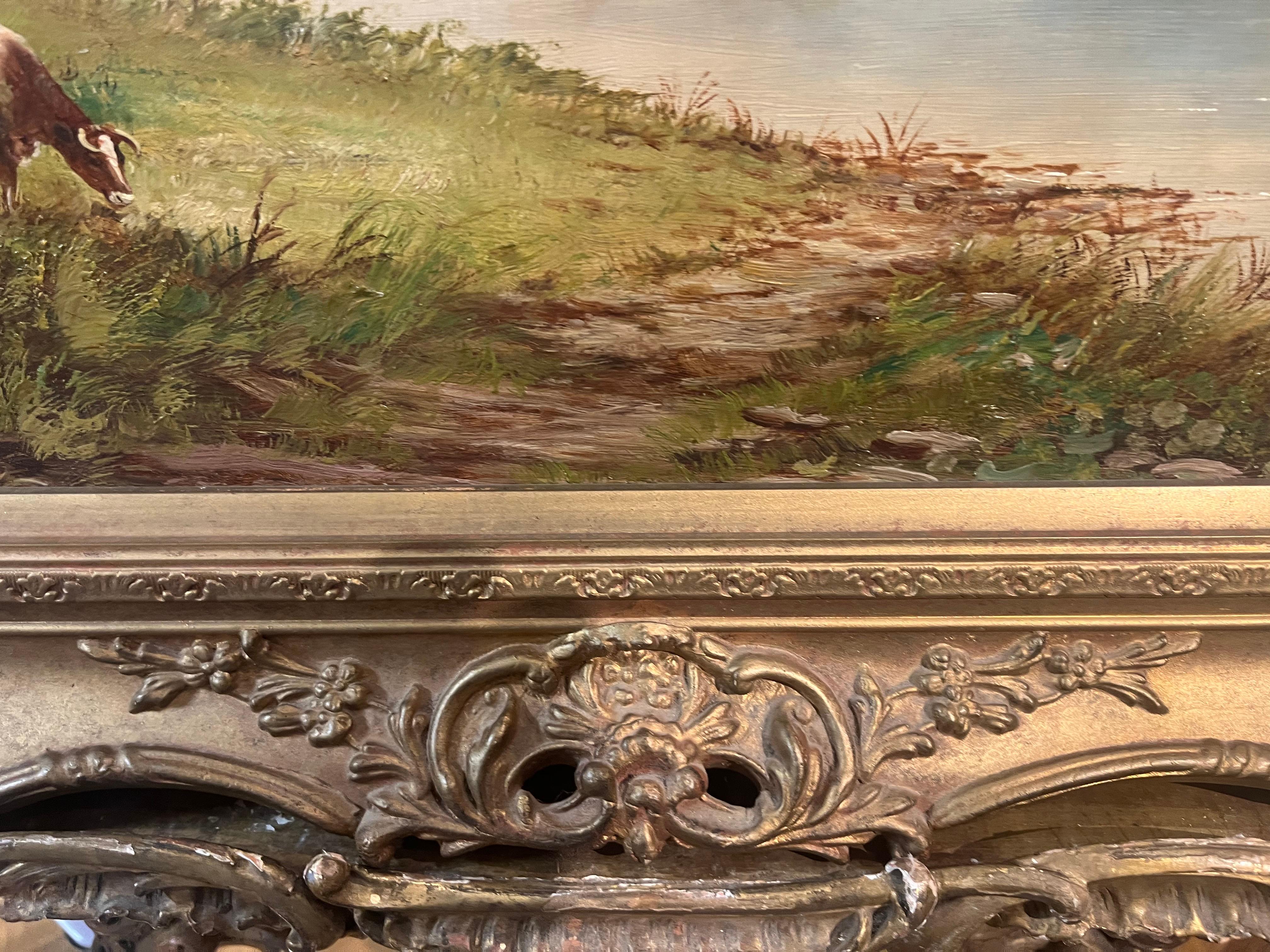 HUGH OIL PAINTING  Tintern Abbey Antique 19th Century Fine Quality Piece GGF For Sale 10