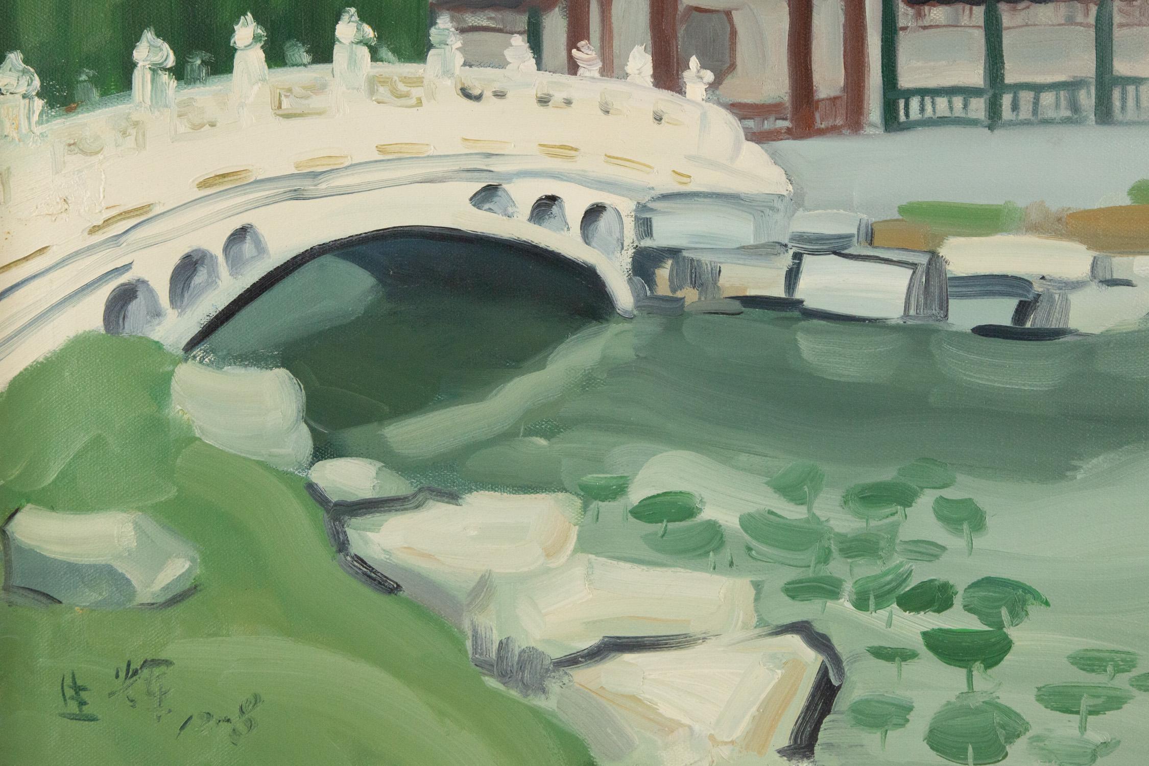 Hui Sheng Landscape Original Oil On Canvas 