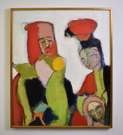 Humbert Howard Abstract Expressionist Signed Original Portrait Oil Painting