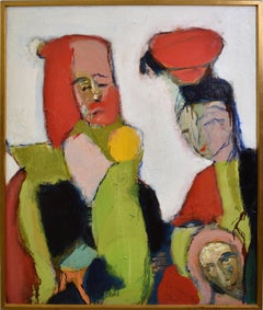 Humbert Howard Abstract Expressionist Signed Original Portrait Oil Painting