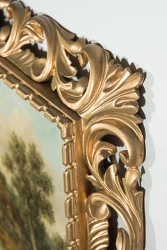 Hunter - Ornately Framed Early 20th Century English Oil, River Cottage