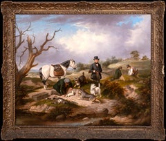 Antique Huntsmen and Terriers & Ferrets Rabbiting, 19th Century - George Armfield