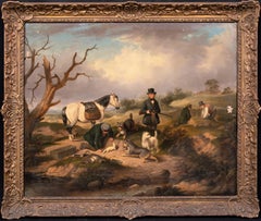 Antique Huntsmen and Terriers & Ferrets Rabbiting, 19th Century - George Armfield