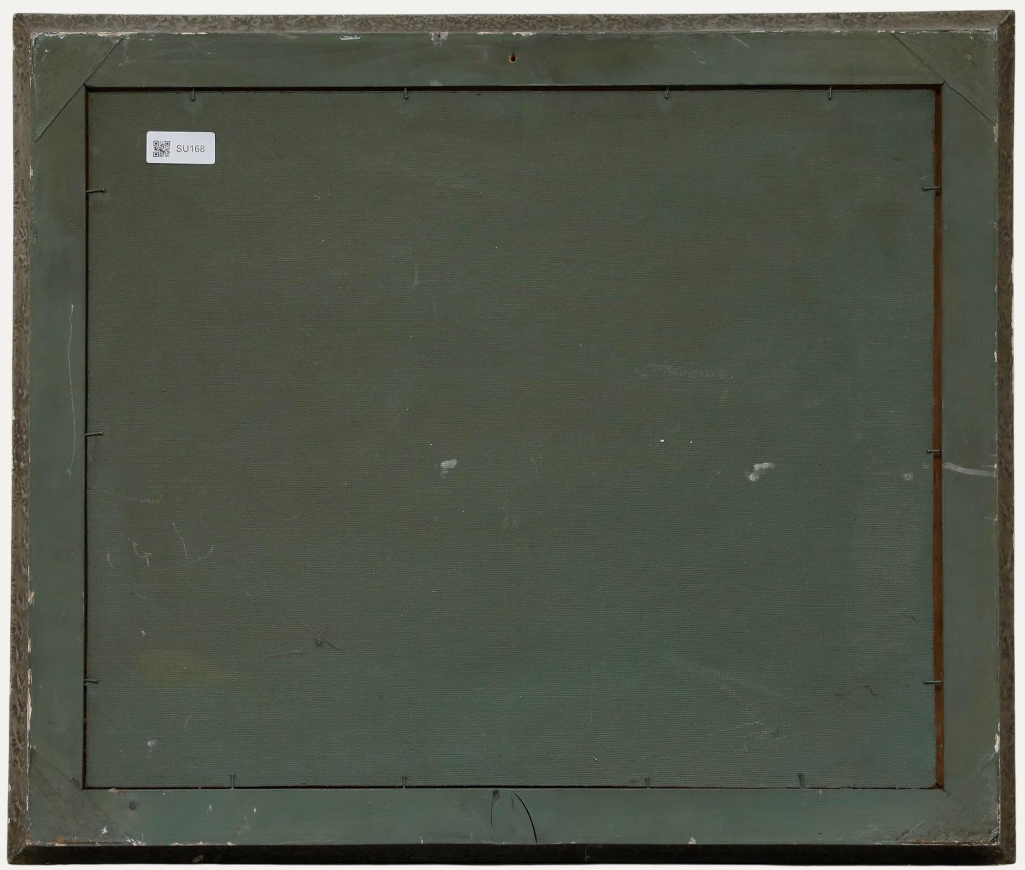 H.v. Londen - Gerahmtes Öl aus der Mitte des 20. Jahrhunderts, Blick über den Rhein nach Xanten (Braun), Landscape Painting, von Unknown