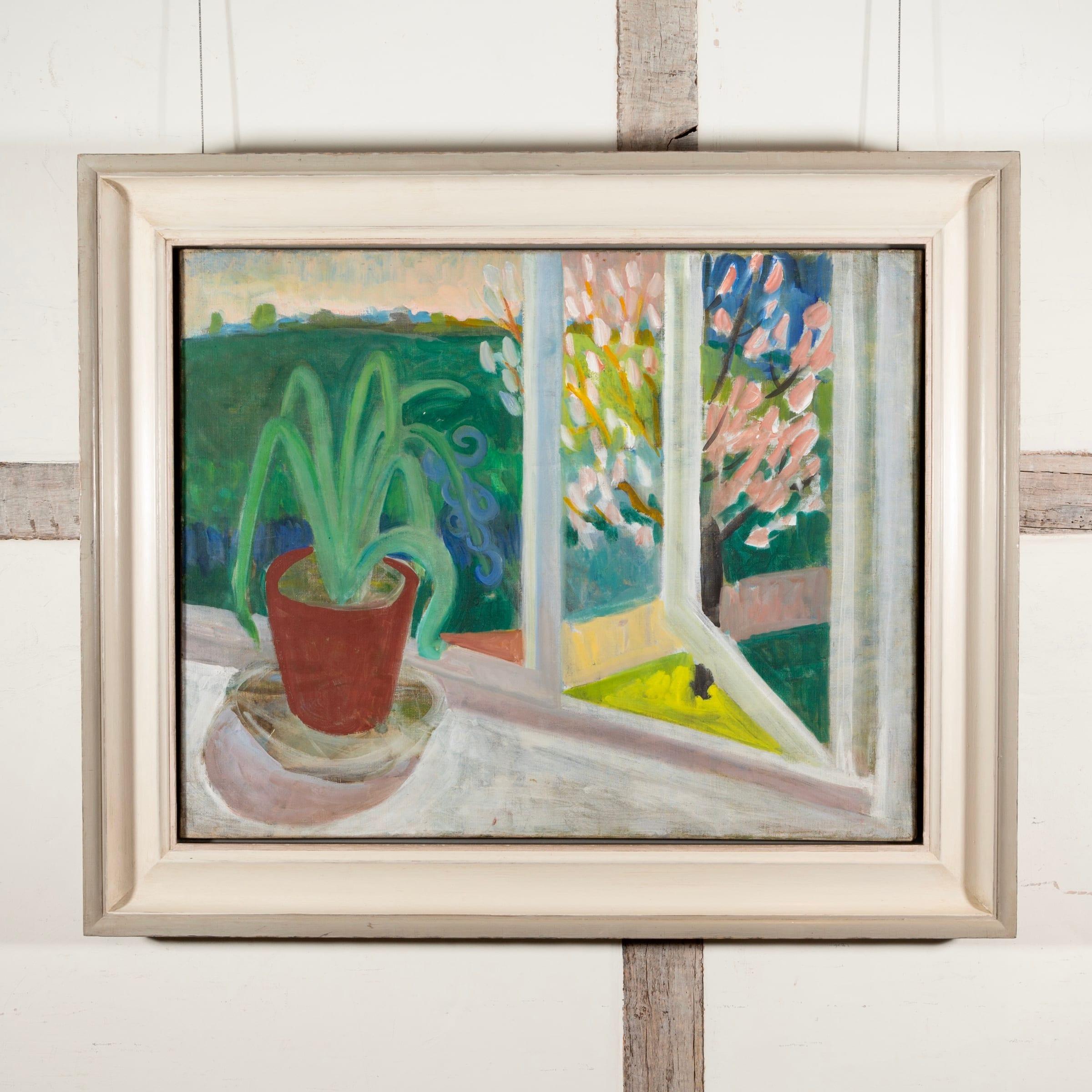 Hyacinths and Almond Tree, Öl auf Leinwand Gemälde von Margaret Mellis, 1951 – Painting von Unknown
