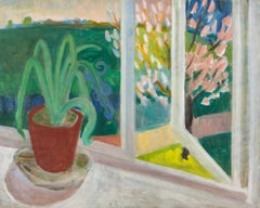 Hyacinths and Almond Tree, Oil on Canvas Painting by Margaret Mellis, 1951