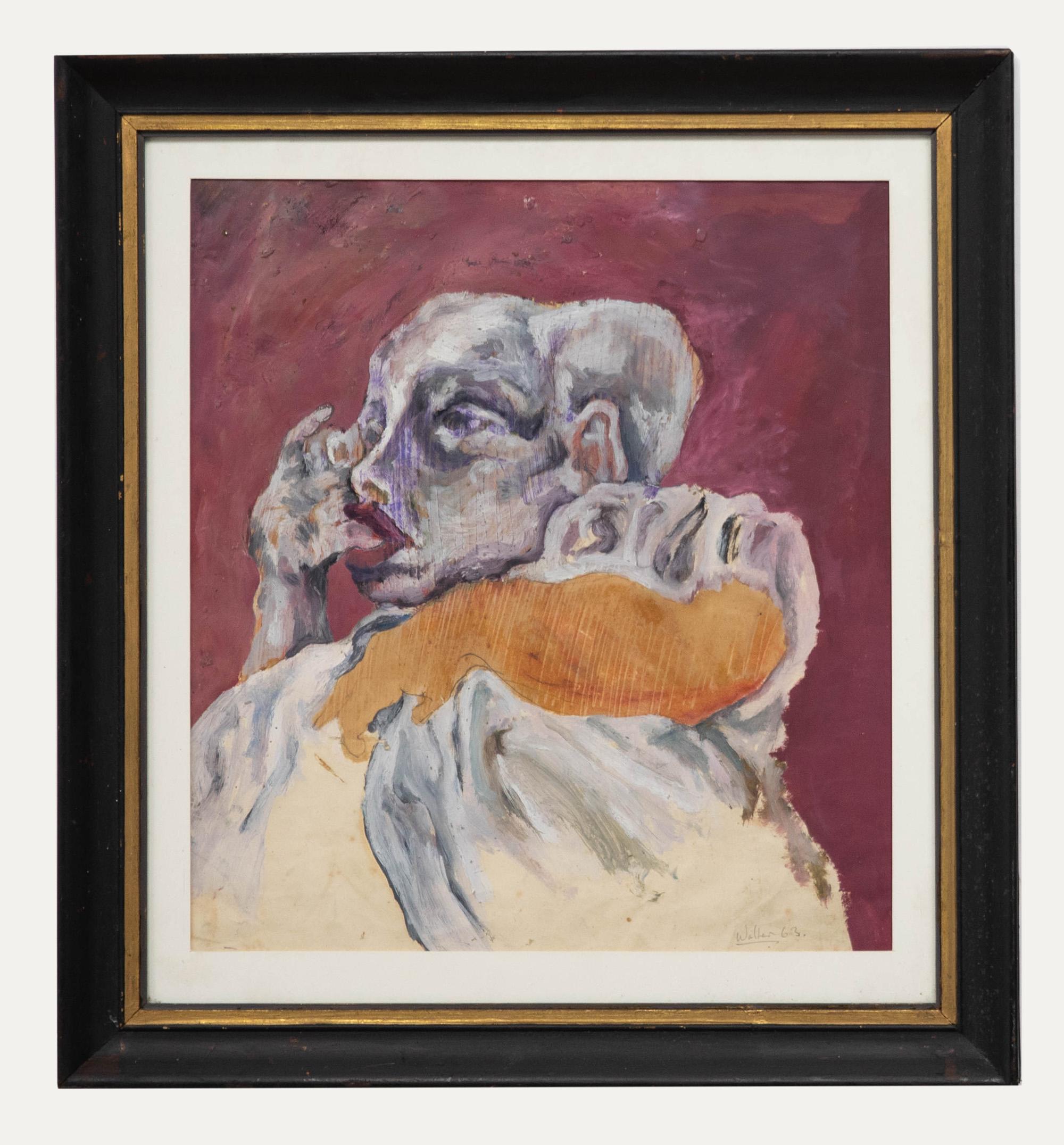 Unknown Portrait Painting – Iain Walker (gest. 2022) - 1963 Öl,templation