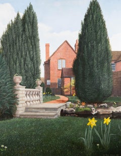Ian Peter Pethers - 1987 Oil, Springtime in a Berkshire Garden