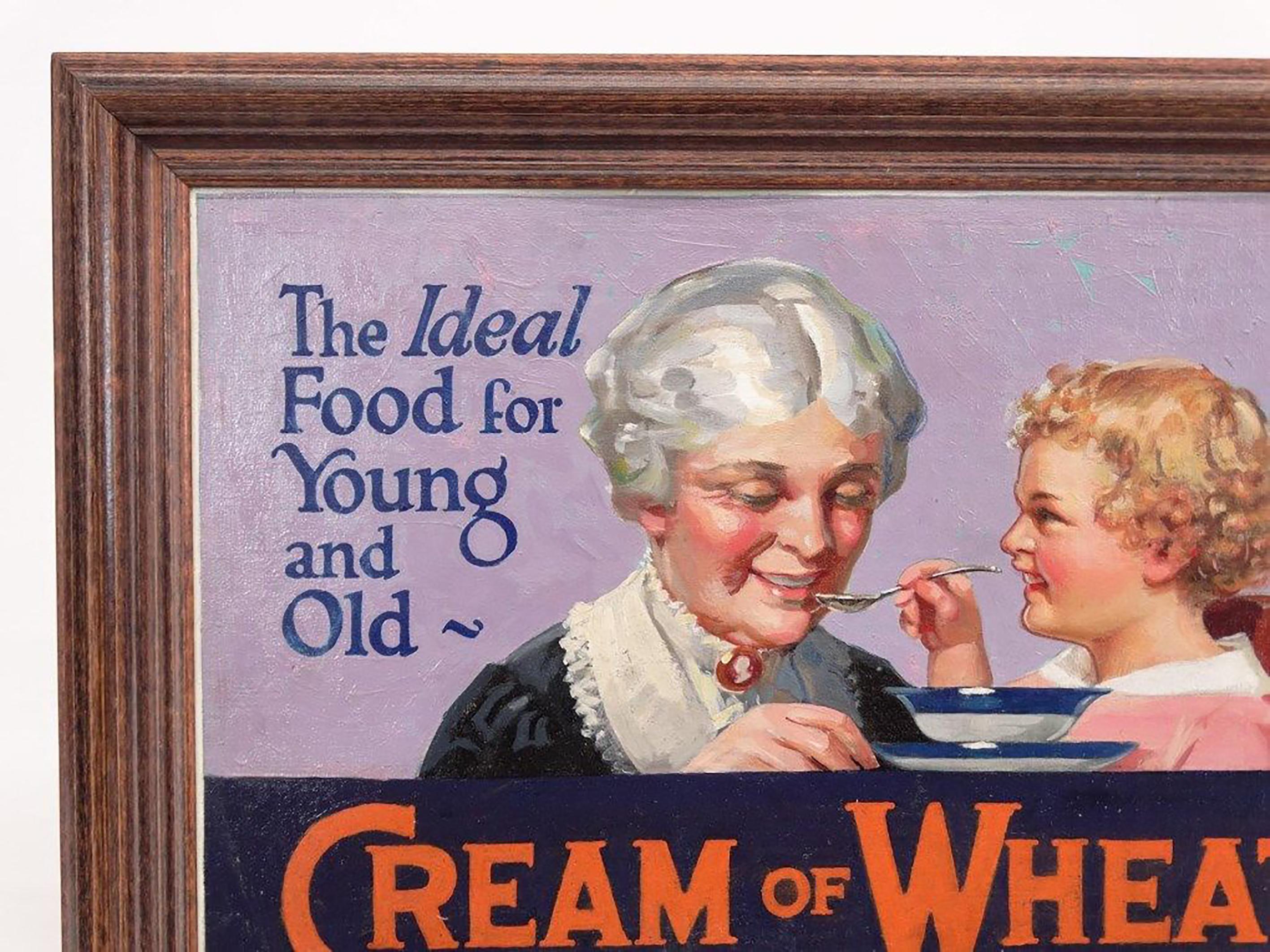 „Ideal Food for Young and Old“, „Ideal Food for Young and Old“, Werbetext in Weizencreme, 1922-1923 im Angebot 1