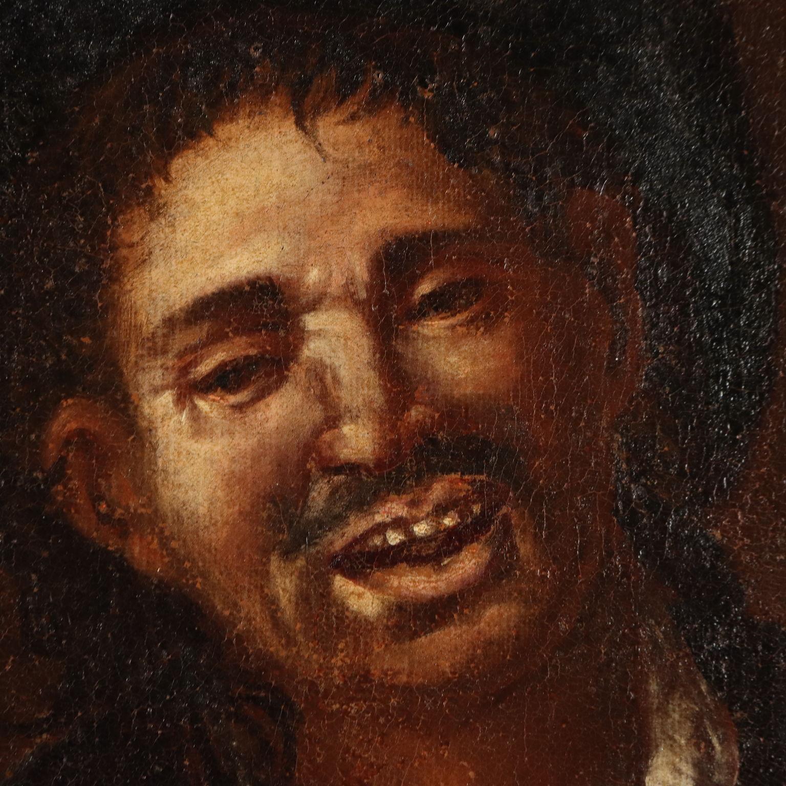 Il Bevitore, Dipinto di Seguace di Giacomo Francesco Cipper, XVIII secolo - Portrait Painting Black de Unknown