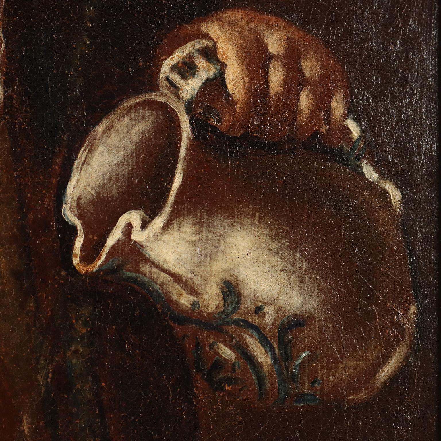 Olio su tela.
Il dipinto rimanda nei modi pittorici e nel soggetto alla produzione di Giacomo Francesco Cipper detto il Todeschini, artista di origini austriache ma affermatosi a Milano.
Egli fu uno specialista di scene di mercato, concertini