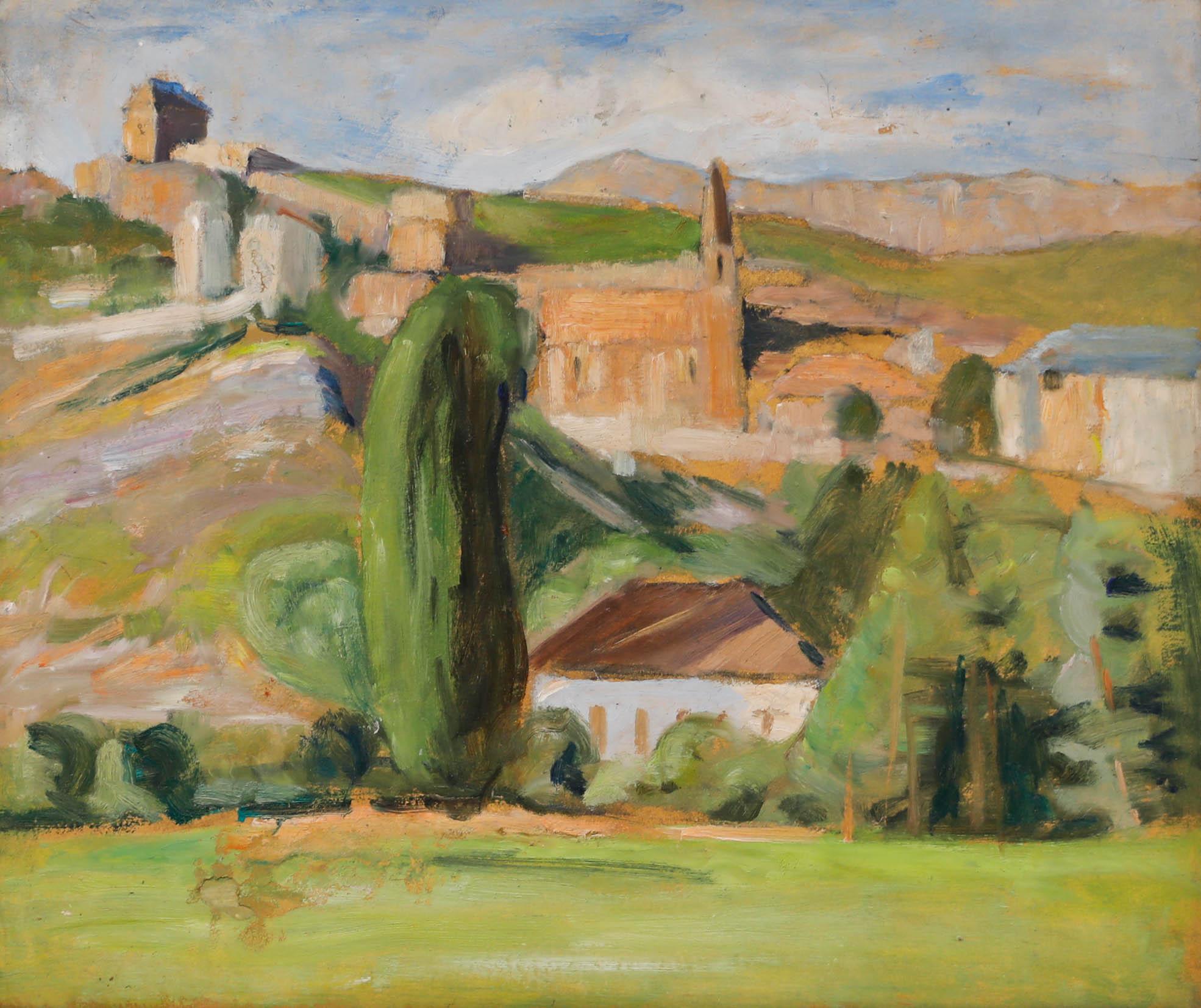 ile Hertz-Eyrolles (1875-1974) - Olio, Villaggio alla luce del pomeriggio - Painting di Unknown