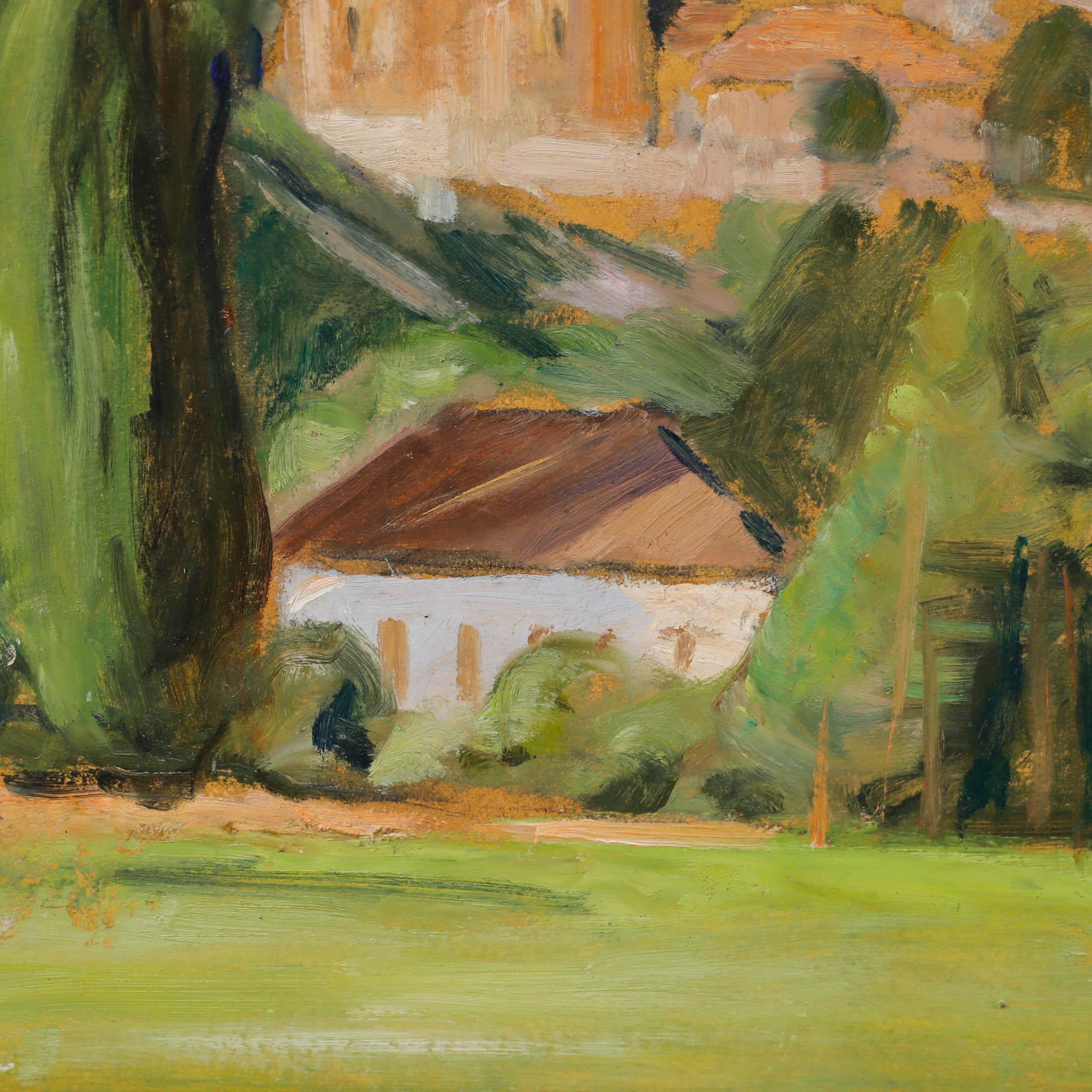 ile Hertz-Eyrolles (1875-1974) - Olio, Villaggio alla luce del pomeriggio in vendita 1