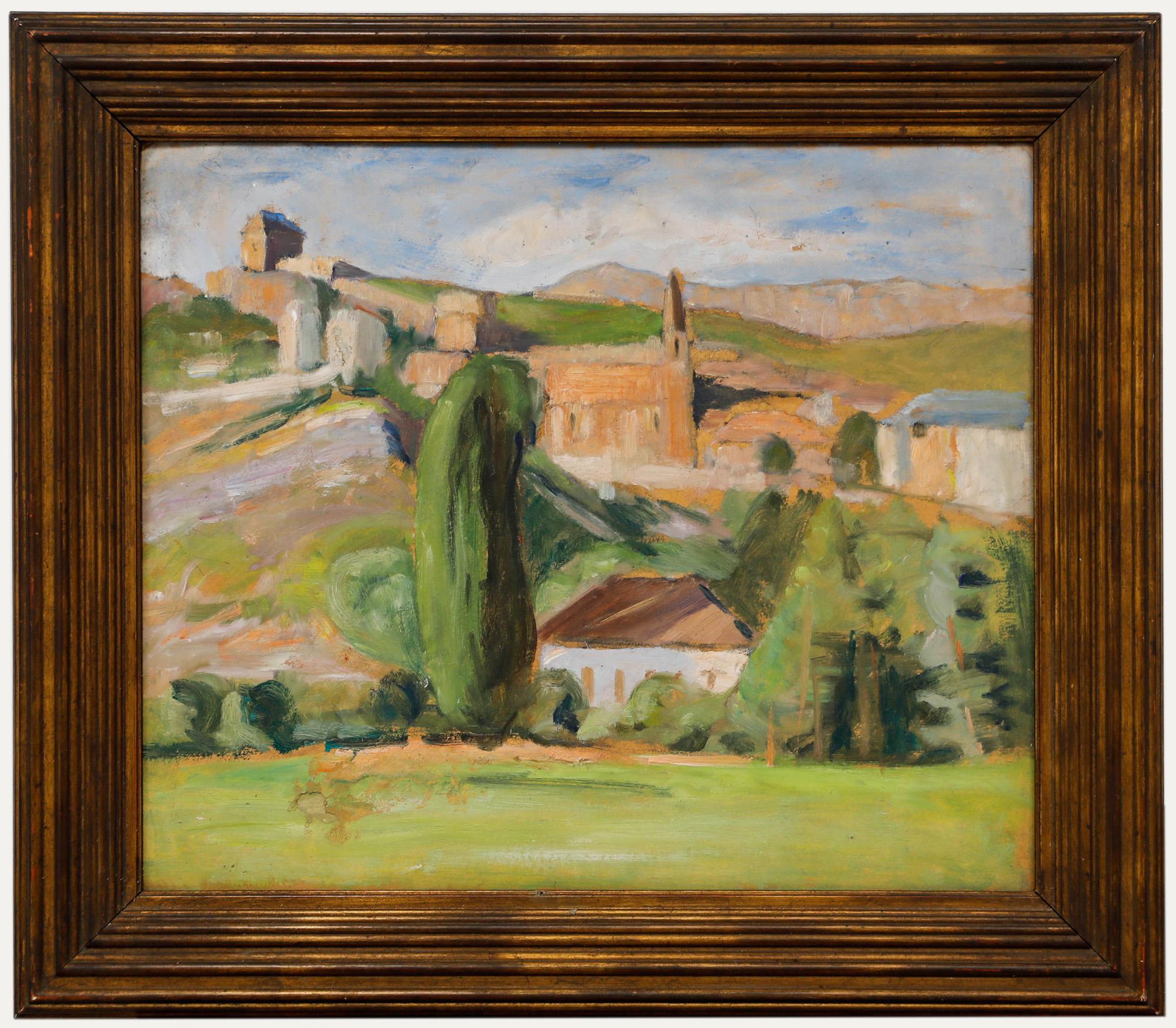 Il ile Hertz-Eyrolles (1875-1974) - Öl, Dorf im Nachnoonlicht