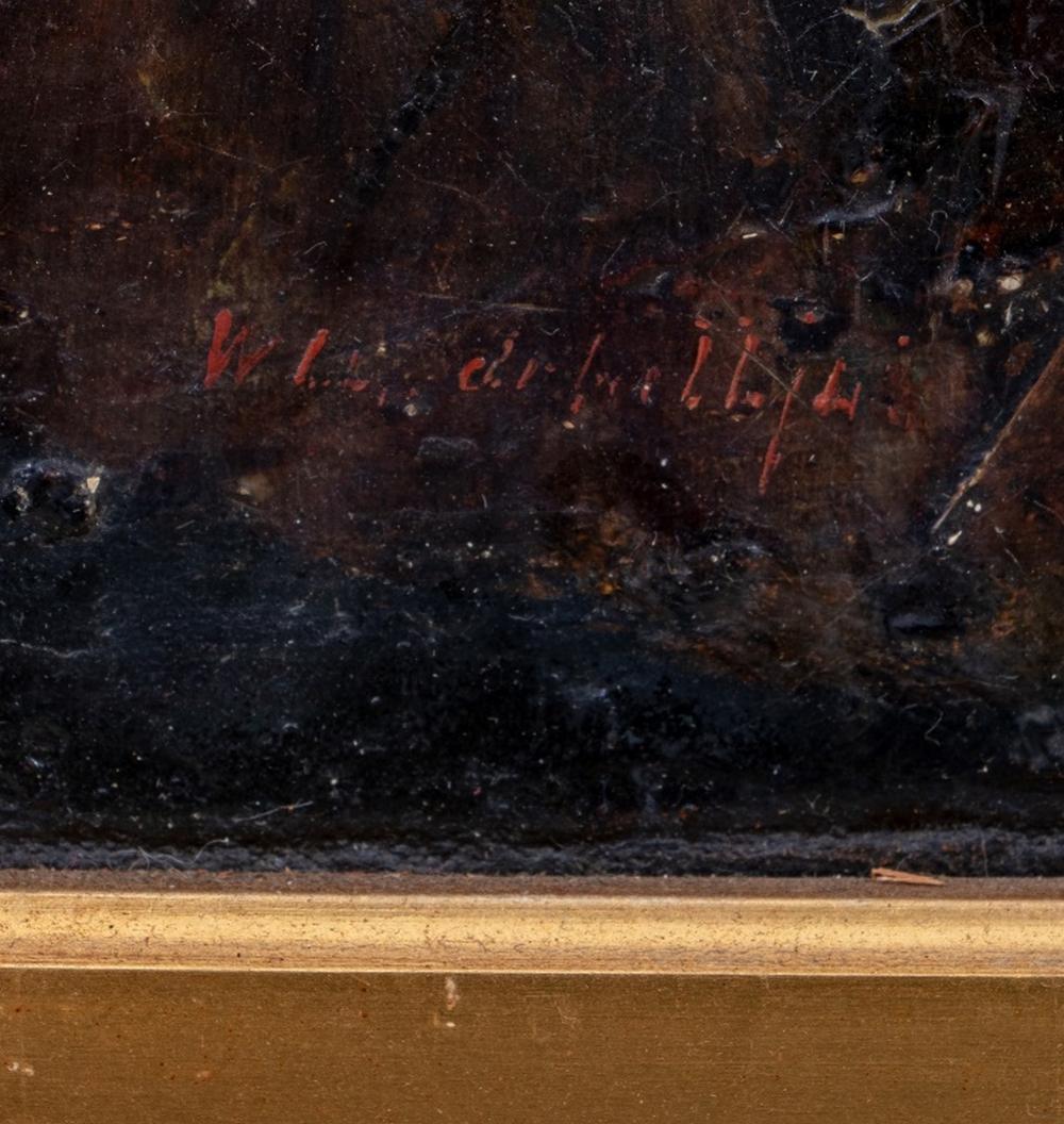 Olio su tela firmato illeggibilmente Cherubino che beve - Painting Barocco di Unknown