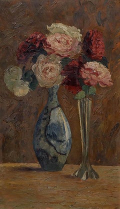 Impasto Öl des frühen 20. Jahrhunderts - Rosenstillleben