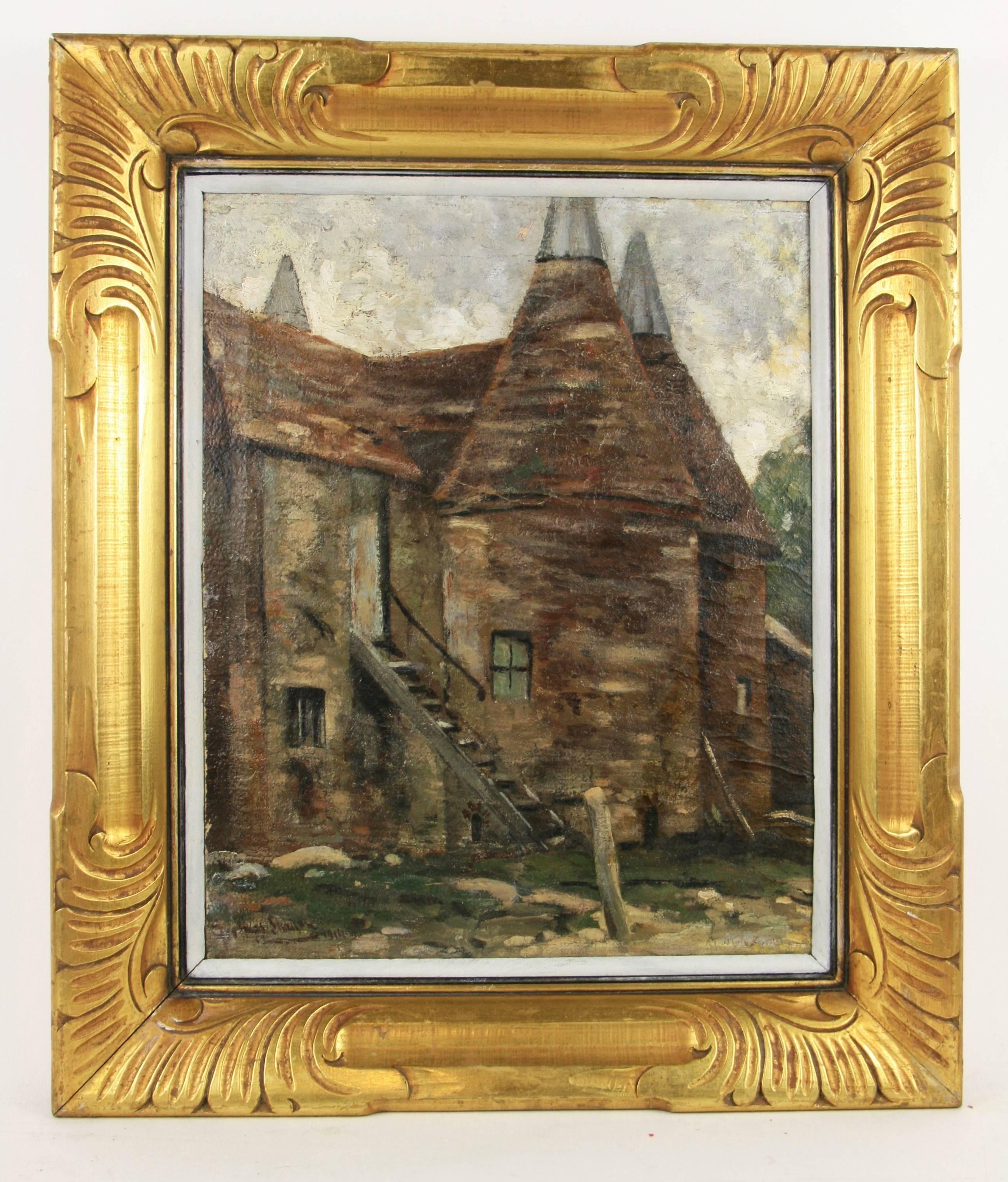 Impressionist 19th  Century French Farm House Landscape 