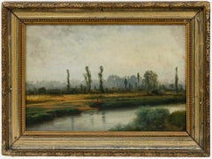 Impressionist 19th Century Oil - Sitting on the Bank