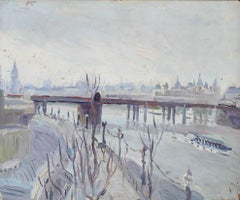 Impressionist 20th Century Oil - Charing Cross Bridge