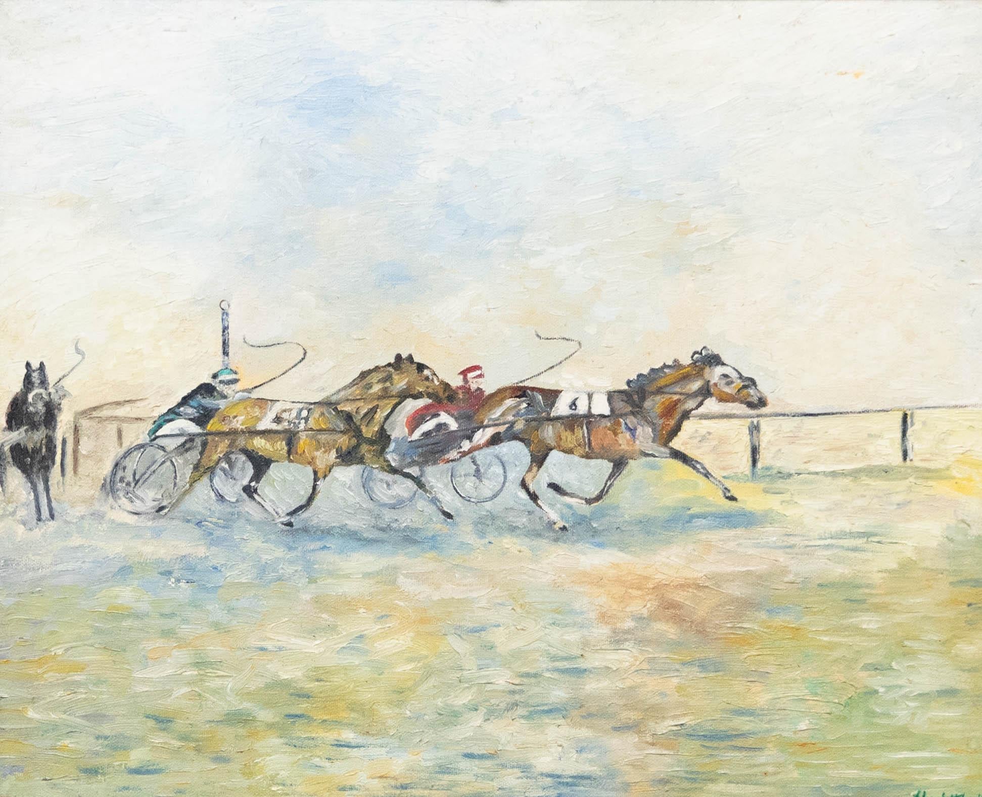 Impressionist 20th Century Oil - Scurry Driving - Painting by Unknown