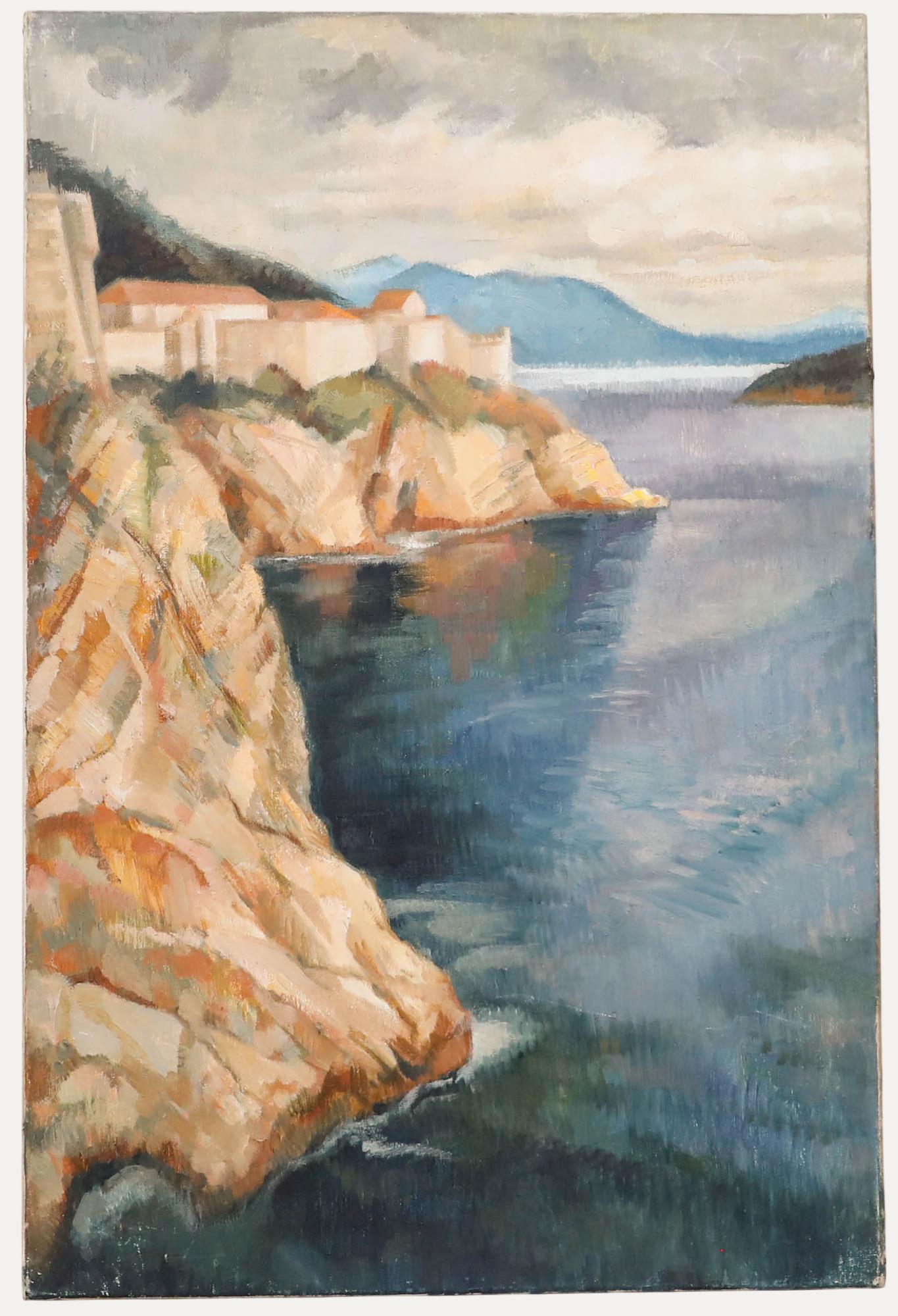 Impressionist 20. Jahrhundert Öl - Ansicht von Dubrovnik